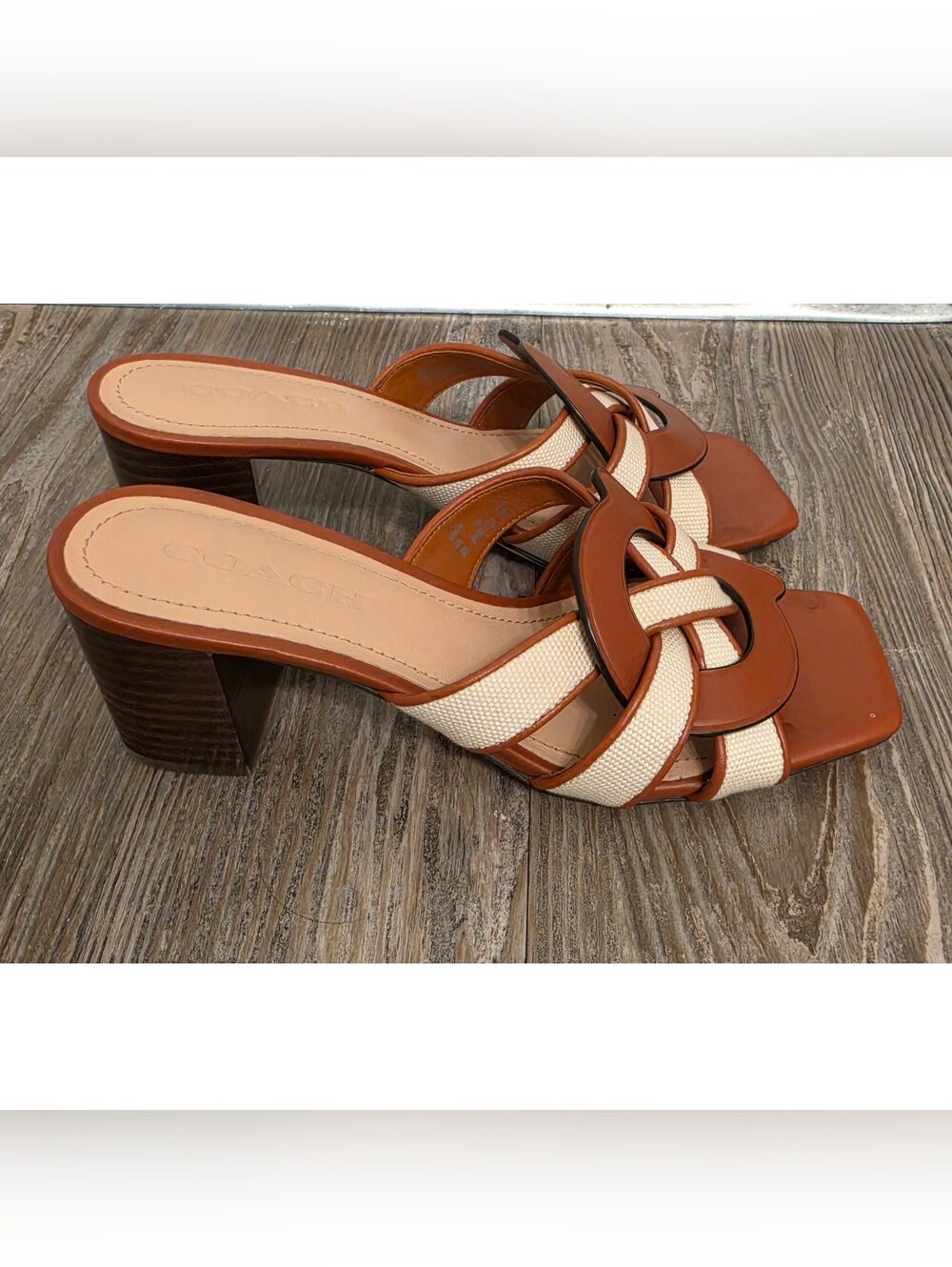 Coach Nikki Canvas Sandal, Size 8